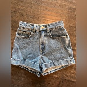 American Apparel High Rise Jean Shorts